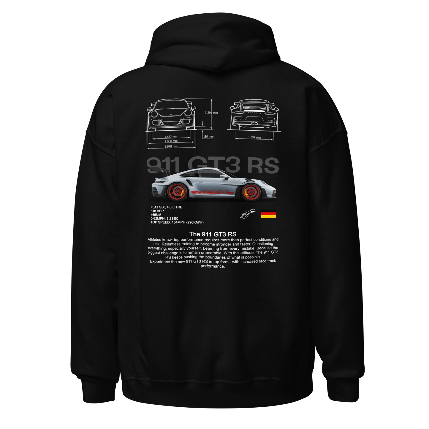 Black 911 GT3 RS Hoodie