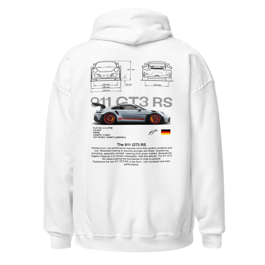 White 911 GT3 RS Hoodie